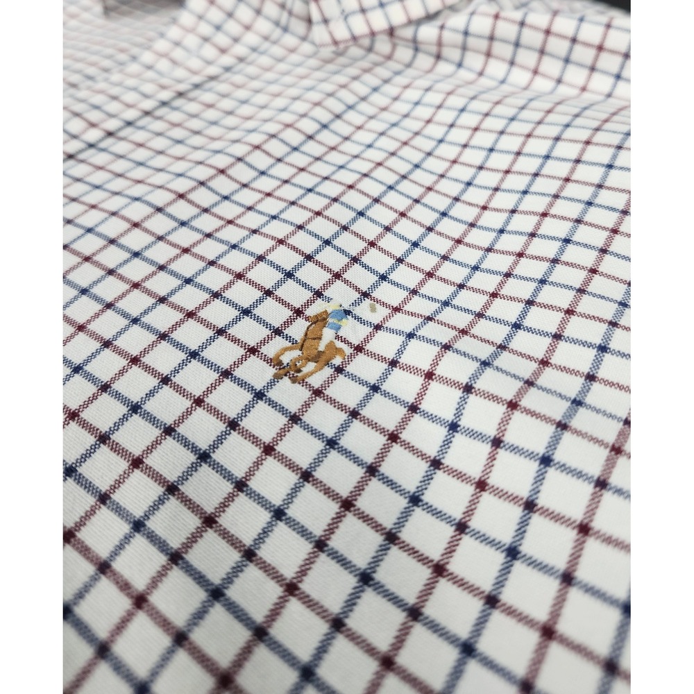 Polo Ralph Lauren Mens XXL Classic Fit Tattersall Check Button Down Shirt Navy